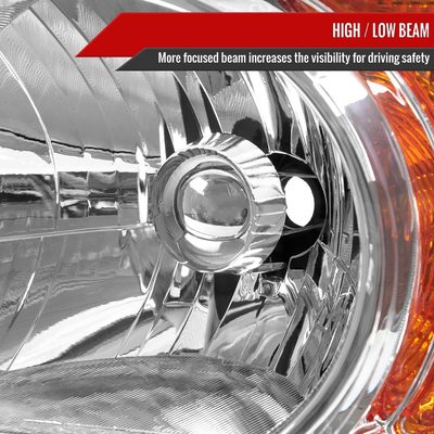 2003-2008 Honda Element Factory Style Headlights Chrome Housing/Clear Lens