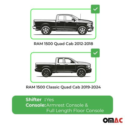 2012-2024 RAM 1500 / 1500 Classic Quad Cab Premium Floor Mats Liners Full Set All Weather Heavy Duty