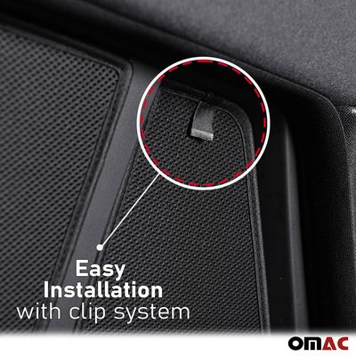 2010-2020 Volkswagen Amarok Side Rear Window Curtain Mesh Black 2Pcs