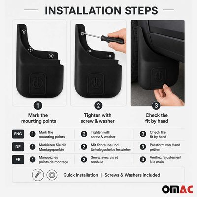 4x Mud Flaps Splash Guards for Ford Escape 2013-2019 Universal fit