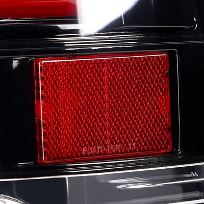 2009-2018 Dodge RAM Red C-Bar LED Tail Lights Jet Black Housing/Clear Lens
