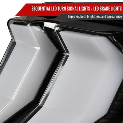 2010-2012 Ford Mustang Sequential LED Tail Lights Matte Black/Clear Lens