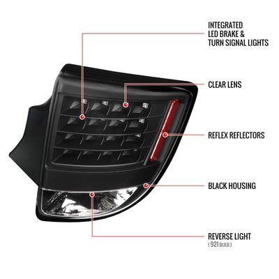 2000-2005 Toyota Celica V2 LED Tail Lights Matte Black Housing/Clear Lens