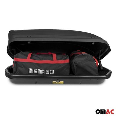 MENABO Roof Box Rooftop Cargo Carrier 11 Cubic Storage Box Black Universal