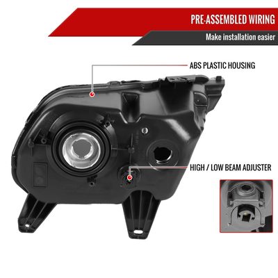 2010-2014 Ford Mustang Factory Style Headlights Black Housing/Smoke Lens