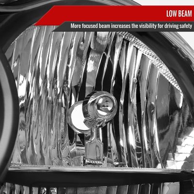 2005-2007 Jeep Grand Cherokee Factory Style Headlights Matte Black/Clear Lens