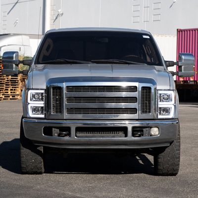 2008-2010 Ford F-250/350/450/550 LED Signal Bar Projector Headlights Chrome
