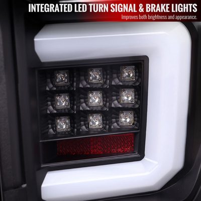 2009-2014 Ford F-150 LED Tail Lights with LED Bar Matte Black/Clear Lens