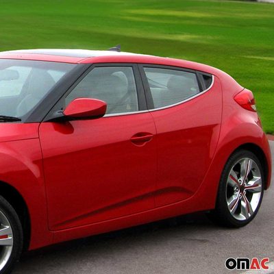 Window Molding Trim Streamer for Hyundai Veloster 2012-17 Stainless Steel Glossy