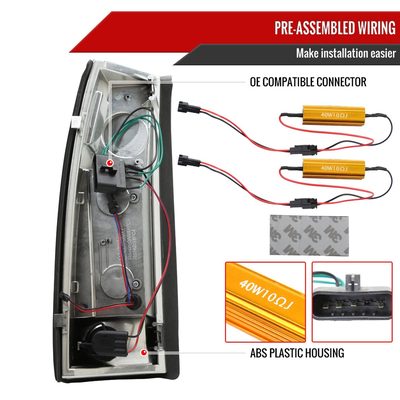 1988-2000 Chevy Silverado/Tahoe/Suburban/Sierra/Yukon Tail Lights Chrome/Red