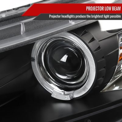 2008-2012 Honda Accord Coupe Dual Halo Projector Headlights Matte Black/Clear