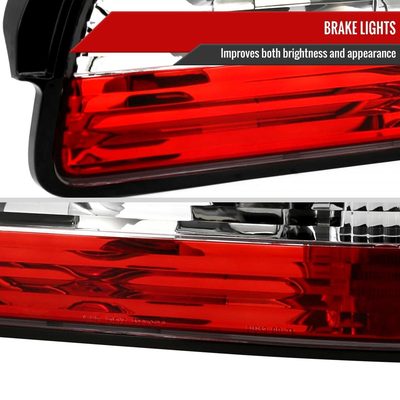 1989-1994 Nissan 240SX S13 Coupe Tail Lights Chrome Housing/Red Clear Lens