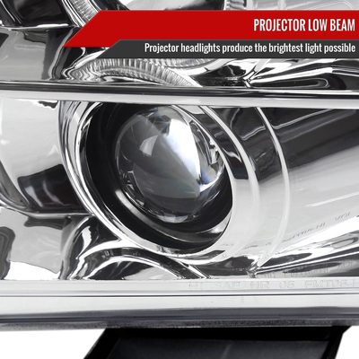 2005-2009 Ford Mustang Halo Projector Headlights LED Light Strip Chrome/Clear