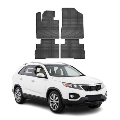 2014-2015 Kia Sorento Floor Mats Liners Full Set All Weather Rubber Black
