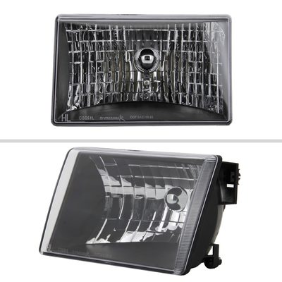 1993-1998 Jeep Grand Cherokee Factory Style Headlights Matte Black/Clear Lens