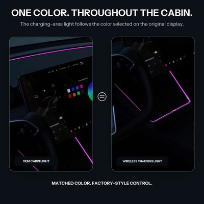 Laser-Carved Ambient Light for Model Y Juniper / YL Wireless Charging Port | TESERY