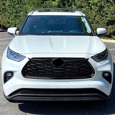 2020-2024 Toyota Highlander Grille Overlay Gloss Black 1Pcs ABS Plastic