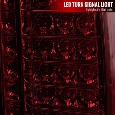 2014-2018 GMC Sierra 1500/2500HD/3500HD LED Tail Lights Chrome/Red Smoke Lens