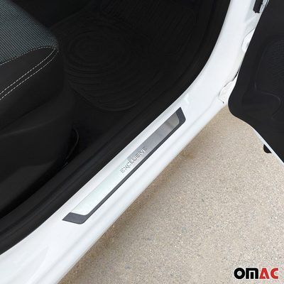 Honda Fit Door Sill Scuff Plate Scratch Protector Exclusive Brushed Stainless Steel 4Pcs