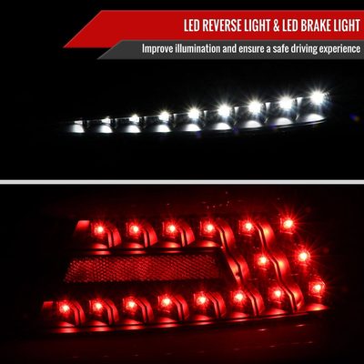 2015-2021 Subaru WRX Sequential White Bar LED Tail Lights Matte Black/Clear