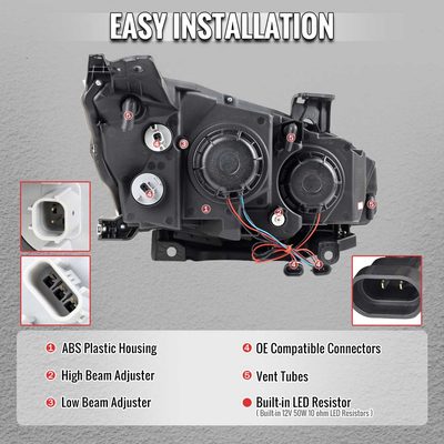 For Honda Civic 2016-2021 Projector Headlights Sequential DRL Glossy Black Housing Smoked Lens