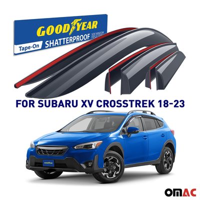 Goodyear Wind Deflectors for Subaru Impreza 2017-2023 Hatchback Tape-On Smoke 6x