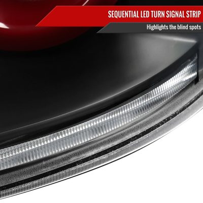 2003-2007 Infiniti G35 Coupe Red LED Halo Signal Tail Lights Matt Black/Clear