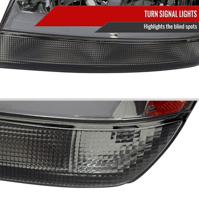 1999-2004 Jeep Grand Cherokee Factory Dual LED Bar Headlights Chrome/Smoke