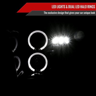 2009-2018 Dodge RAM 1500 / RAM 2500 3500 Dual Halo Headlights Smoke