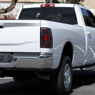 2019-2024 Dodge RAM 2500/3500 Red LED Bar Signal Tail Lights Black/Clear