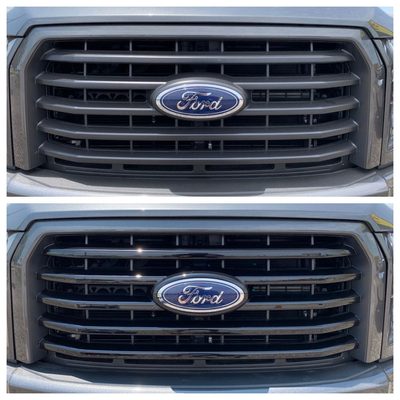 2015-2017 Ford F-150 Grille Overlay Gloss Black 4Pcs ABS Plastic