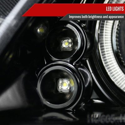 2005-2010 Scion tC Dual Halo Projector Headlights Jet Black/Clear Lens