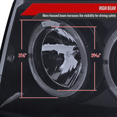 1993-1996 Jeep Grand Cherokee Dual Halo Projector Headlights Black/Smoke