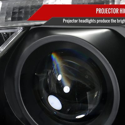 2011-2013 Toyota Corolla Projector Headlights LED Light Strip Matt Black/Clear