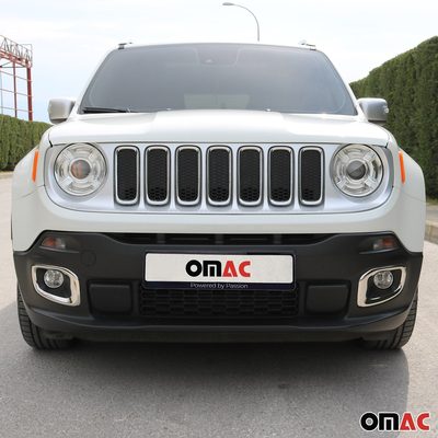 2015-2018 Jeep Renegade Fog Light Lamp Bezel Cover Steel Silver 2 Pcs