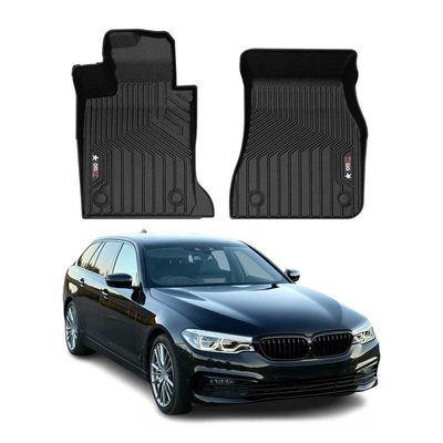 2017-2023 BMW 5 Series G30 G31 Sedan Touring Premium Floor Mats Liners First Row Front Black
