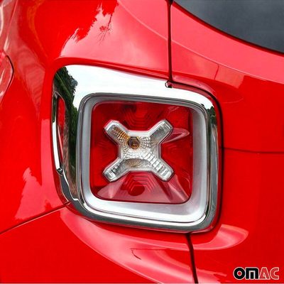 2015-2024 Jeep Renegade Trunk Tail Light Trim Frame Chrome Silver 2 Pcs