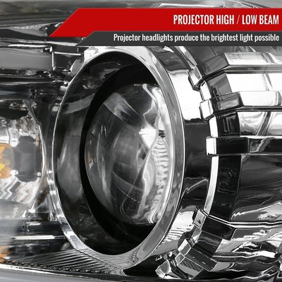 2010-2013 Mazda 3 Projector Headlights w/ LED Light Strip Chrome/Clear Lens