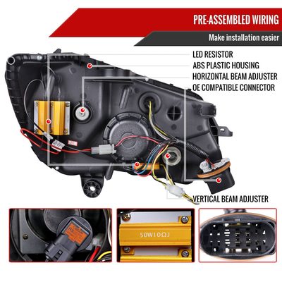 2015-2018 Mercedes-Benz C-Class W205 Turn Signal Projector Headlights Chrome