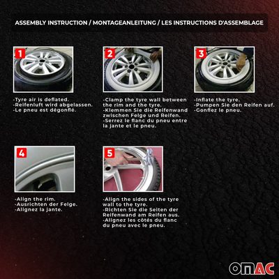 White Wall Tire Insert 14" Band Portawall Rims Sidewall Rubber Ring Set 4 Pcs