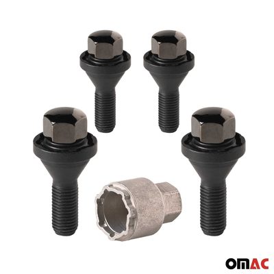 Wheel Lock Kit for LEXUS IS F IS Series NX300 M14 X 1.25 Black 4Locks&1Key