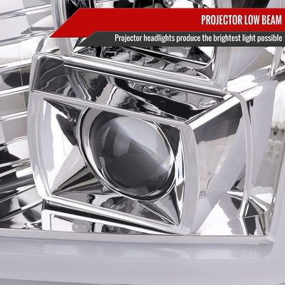 2007-2014 GMC Yukon/XL 1500/XL 2500 LED Signal Projector Headlights Chrome