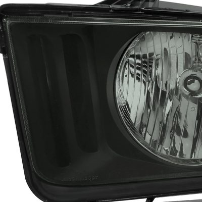 2005-2009 Ford Mustang Factory Style Headlights Matte Black/Light Smoke Lens