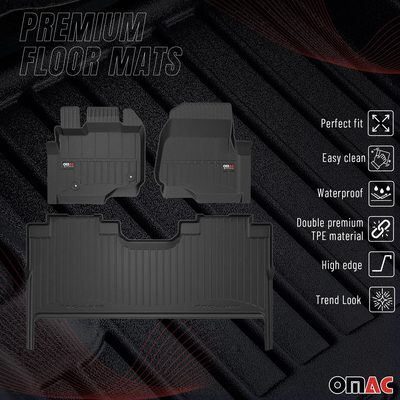 2021-2026 Ford F150 CrewCab Premium Floor Mats Liners Full Set All Weather Heavy Duty