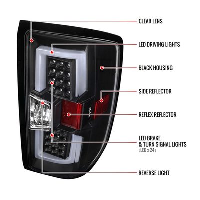 2014-2017 Chevy Silverado/ GMC Sierra 3500HD V2 LED Tail Lights Chrome/Clear