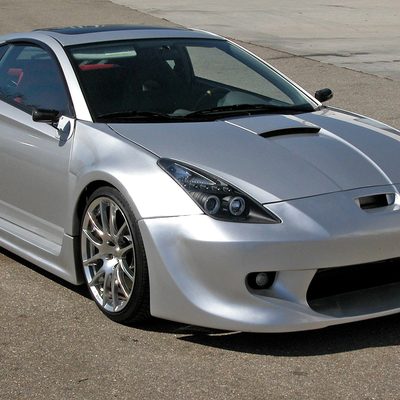 2000-2005 Toyota Celica Dual Halo Projector Headlights Matte Black/Clear Lens