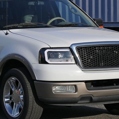 2004-2008 Ford F-150/Lincoln Mark LT LED CBar Projector Headlights Matte Black