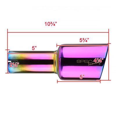 Universal 2.5" Inlet/4.125" Outlet Rainbow Steel Burnt Purple Exhaust Tips 2Pcs