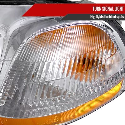 1996-1998 Honda Civic Crystal Headlights Chrome Housing/Clear Lens