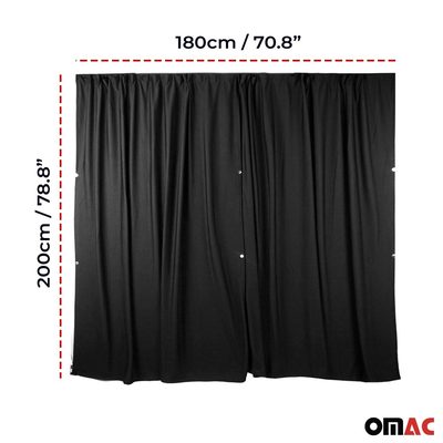 Ford Transit Cabin Divider Curtain Privacy Curtains Black 2 Curtains
